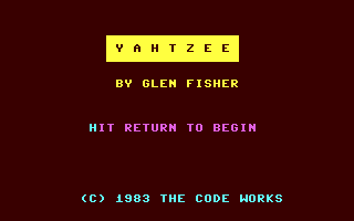 C64 GameBase Yahtzee Osbourne/McGraw-Hill 1983