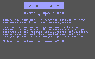 C64 GameBase Yatzy Megasystems_Oy/Floppy_Magazine_64 1986