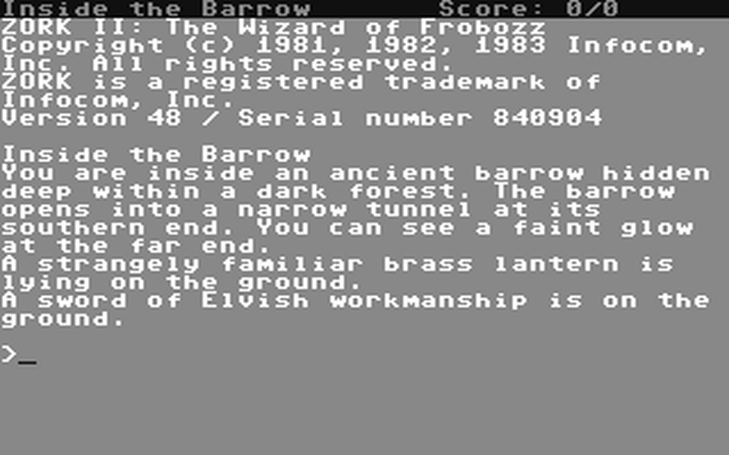 C64 GameBase Zork_II_-_The_Wizard_of_Frobozz_ Infocom 1984
