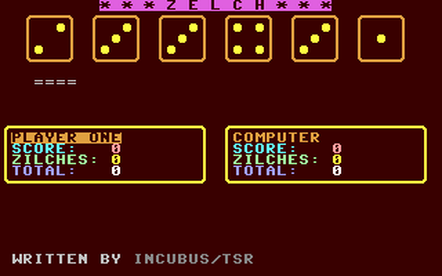 C64 GameBase Zilch (Not_Published) 1992