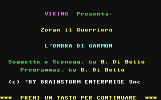 C64 GameBase Zoran_il_Guerriero_-_L'Ombra_di_Garmon Edizioni_Hobby/Viking 1987