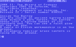 C64 GameBase Zork_II_-_The_Wizard_of_Frobozz_ Commodore/Infocom 1983