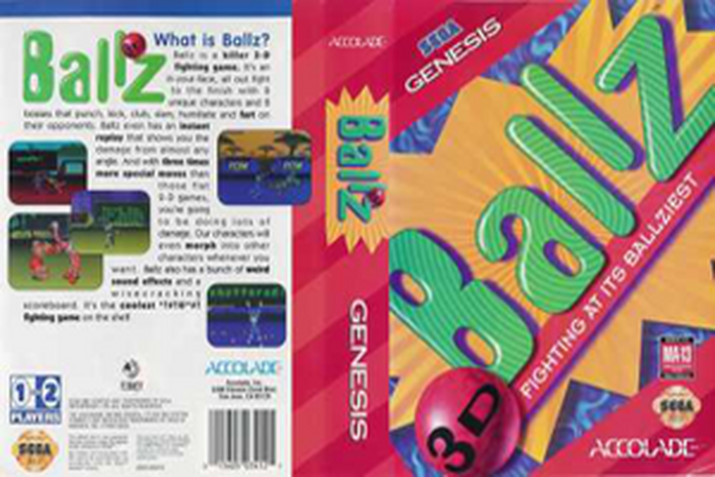 SMD GameBase Ballz Accolade,_Inc. 1994