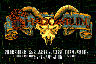 SMD GameBase Shadowrun FASA_Corporation 1994
