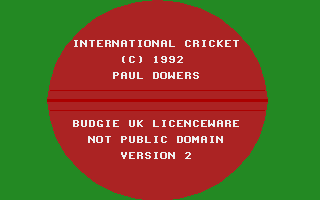 ST GameBase International_Cricket_II Budgie_UK_Licenceware 1992