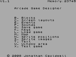 ZX GameBase Arcade_Game_Designer_(v3) Jonathan_Cauldwell 2008