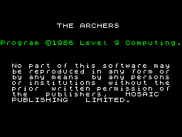 ZX GameBase Archers,_The Mosaic_Publishing 1987