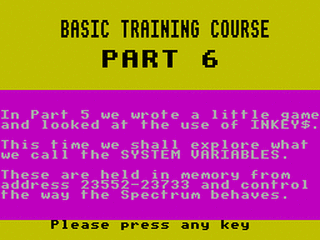 ZX GameBase Basic_Training_Course_Part_6 Infinite_Software 1985