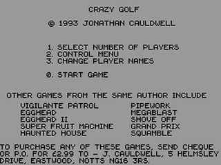 ZX GameBase Crazy_Golf Jonathan_Cauldwell 1993