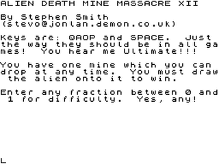 ZX GameBase Alien_Death_Mine_Massacre_XII CSSCGC 1997