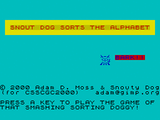 ZX GameBase Snout_Dog_Sorts_the_Alphabet CSSCGC 2000