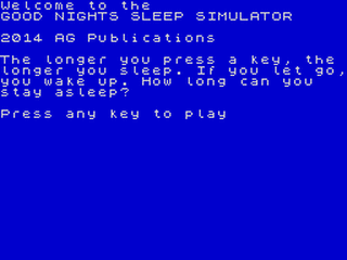 ZX GameBase Good_Nights_Sleep_Simulator CSSCGC 2014