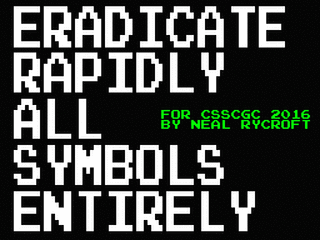 ZX GameBase Erase:_Eradicate_Rapidly_All_Symbols_Entirely CSSCGC 2016