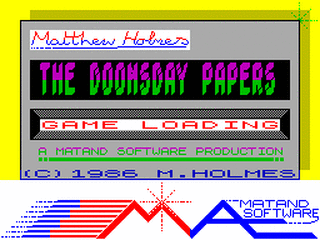 ZX GameBase Doomsday_Papers,_The Matand_Software 1986