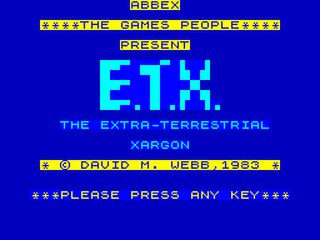 ZX GameBase E.T.X. Abbex_Electronics 1983