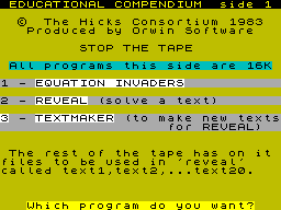 ZX GameBase Educational_Compendium Orwin_Software 1984