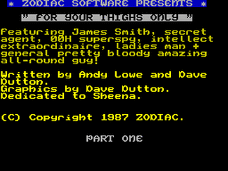 ZX GameBase For_Your_Thighs_Only Zodiac_Software 1987