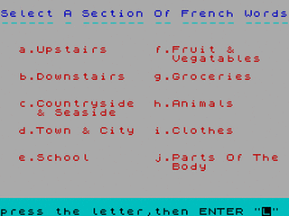 ZX GameBase French_Vocabulary_Test Tutorial_Software 1983