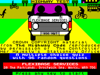 ZX GameBase Highway_Test_(128K) Flexibase_Software 1993