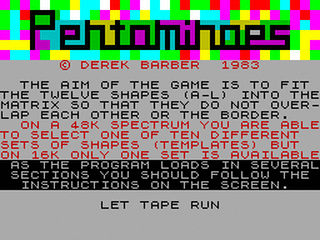 ZX GameBase Pentominoes Spectre 1983