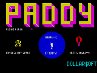 ZX GameBase Paddy Dollarsoft 1984