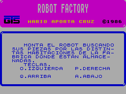 ZX GameBase Robot_Factory Grupo_de_Trabajo_Software 1986