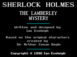 ZX GameBase Sherlock_Holmes:_The_Lamberley_Mystery Zenobi_Software 1990