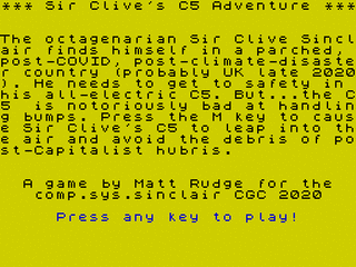 ZX GameBase Sir_Clive's_C5_Adventure CSSCGC 2020