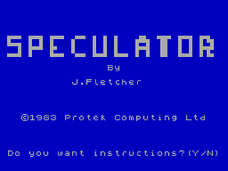ZX GameBase Speculator Protek_Computing 1983