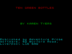 ZX GameBase Ten_Green_Bottles Zenobi_Software 1995