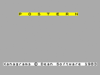 ZX GameBase Xanagrams Postern 1984