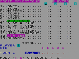ZX GameBase Yahtzee Spectre 1983