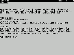 ZX GameBase [Zxzvm]_Paper_Chase:_An_Interactive_Education Chris_Skapura 1995