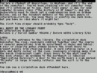 ZX GameBase [Zxzvm]_All_Quiet_on_the_Library_Front:_An_Interactive_Vignette Michael_S._Phillips 1995