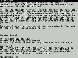 ZX GameBase [Zxzvm]_Annoyed_Undead:_An_Inventoryless_Adventure Roger_Ostrander 1999