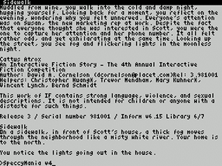 ZX GameBase [Zxzvm]_Cattus_Atrox:_An_Interactive_Fiction_Story David_A._Cornelson 1998