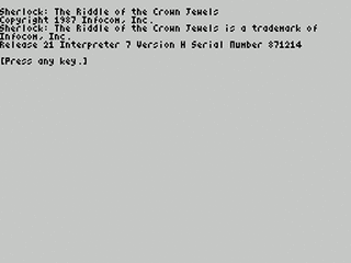 ZX GameBase [Zxzvm]_Sherlock:_The_Riddle_of_the_Crown_Jewels Infocom 1987