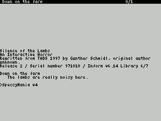 ZX GameBase [Zxzvm]_Silence_of_the_Lambs:_An_Interactive_Horror Gunther_Schmidl 1997