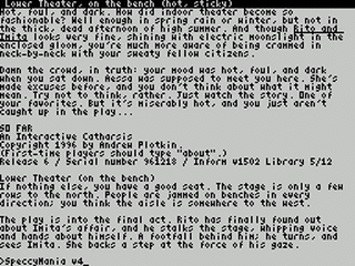 ZX GameBase [Zxzvm]_So_Far:_An_Interactive_Catharsis Andrew_Plotkin 1996
