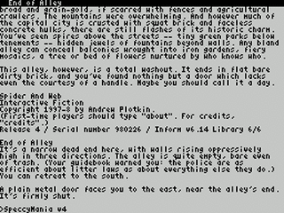 ZX GameBase [Zxzvm]_Tangle_Spider_and_Web:_Interactive_Fiction Andrew_Plotkin 1998