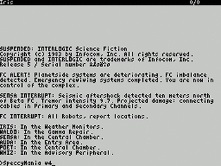 ZX GameBase [Zxzvm]_Suspended:_Interlogic_Science_Fiction Infocom 1983