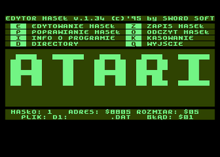 Atari GameBase 5x5_Edytor_Hasel Sikor_Soft 1995