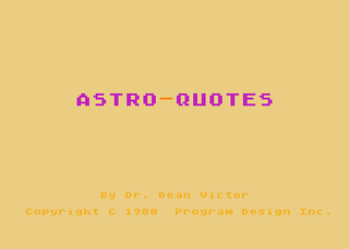 Atari GameBase Astro-Quotes PDI 1980