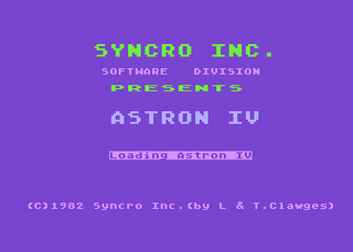 Atari GameBase Astron_IV Syncro,_Inc. 1982