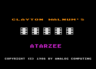 Atari GameBase Atarzee ANALOG_Computing 1986