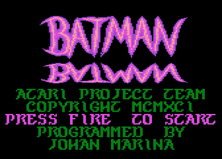 Atari GameBase Batman Atari_Project_Team 1991