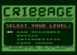 Atari GameBase Cribbage Antic 1982