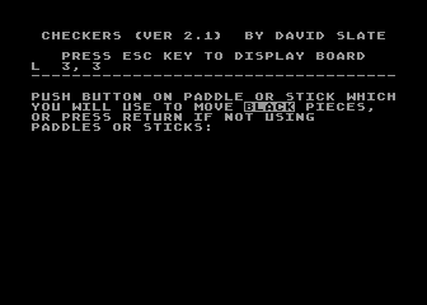 Atari GameBase Checkers Odesta 1982