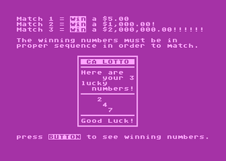 Atari GameBase California_Lottery JR_Games