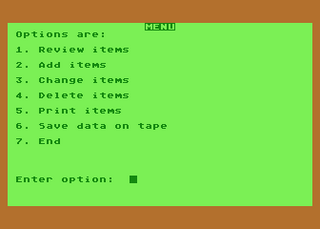 Atari GameBase Car_Costs Creative_Software 1982